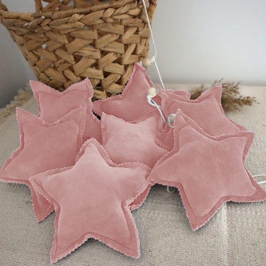Velvet Star Garland  - Pink
