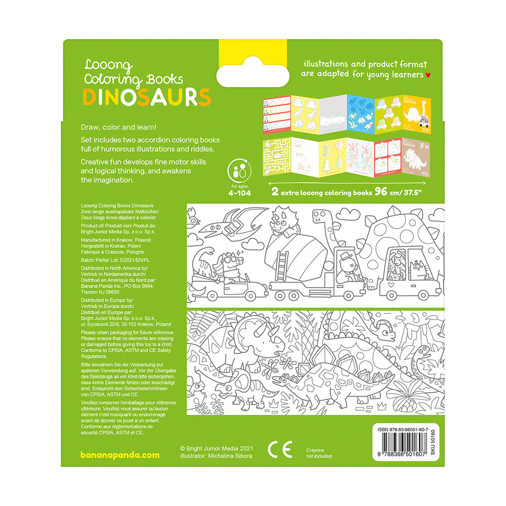 Looong Coloring Books - Dinosaurs 4+