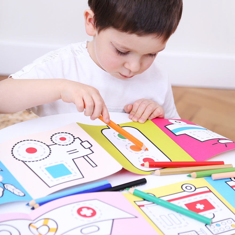 Looong Coloring Books - Vehicles 3+