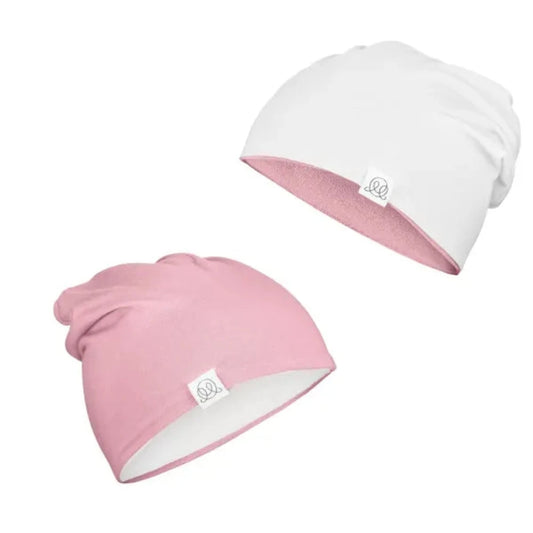 Viðsnúaleg húfa úr bambus Blush Pink - Cream