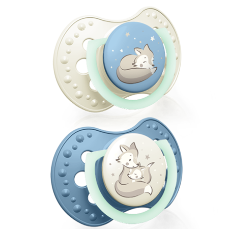 LOVI Dynamic Sílikon Snuð - Night&Day Boy 2 í boxi