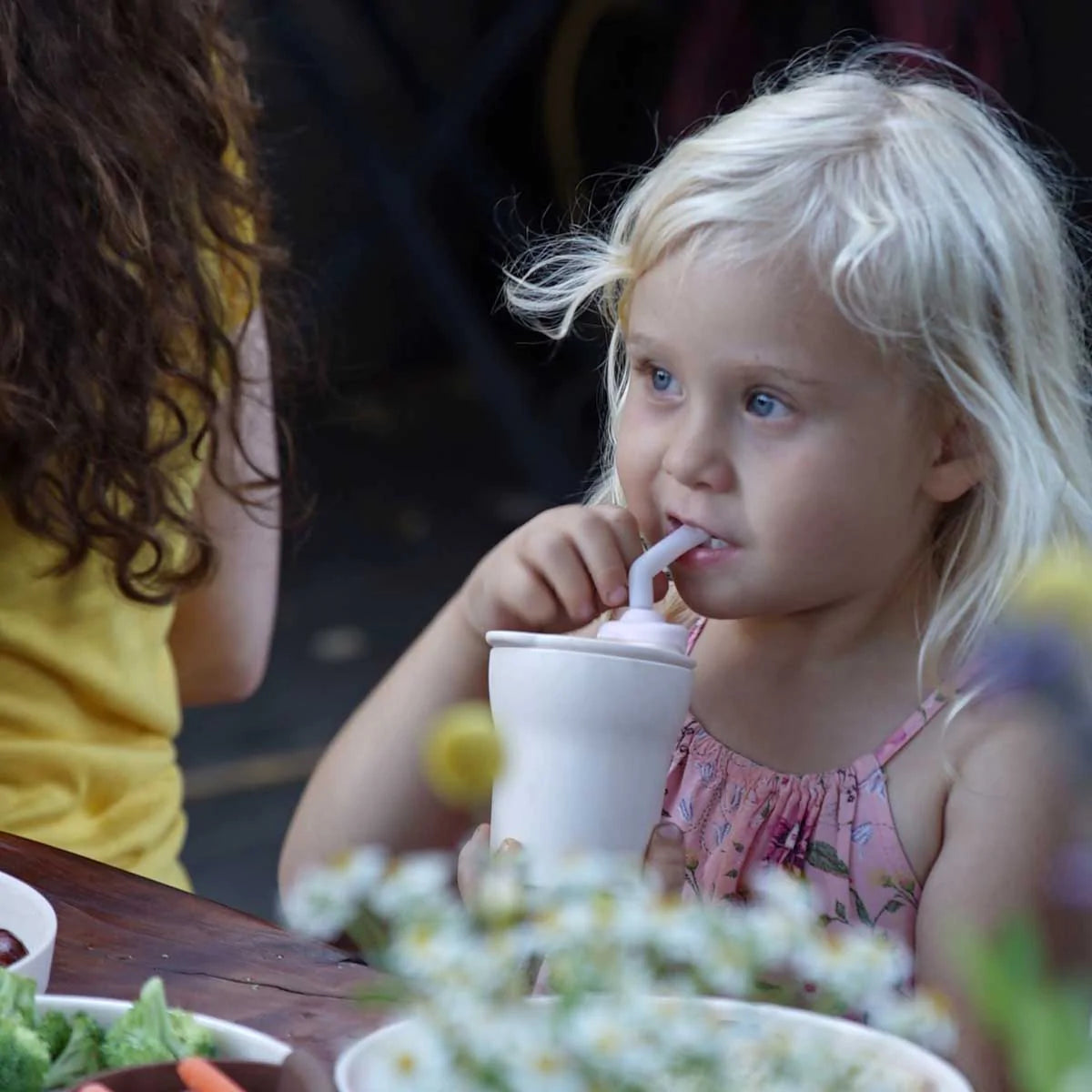 1-2-3! Sip Cup Sett - Mál með röri  - Gray