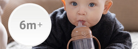 Glas með röri - LOVI First cup with weighted straw 150ml Brown