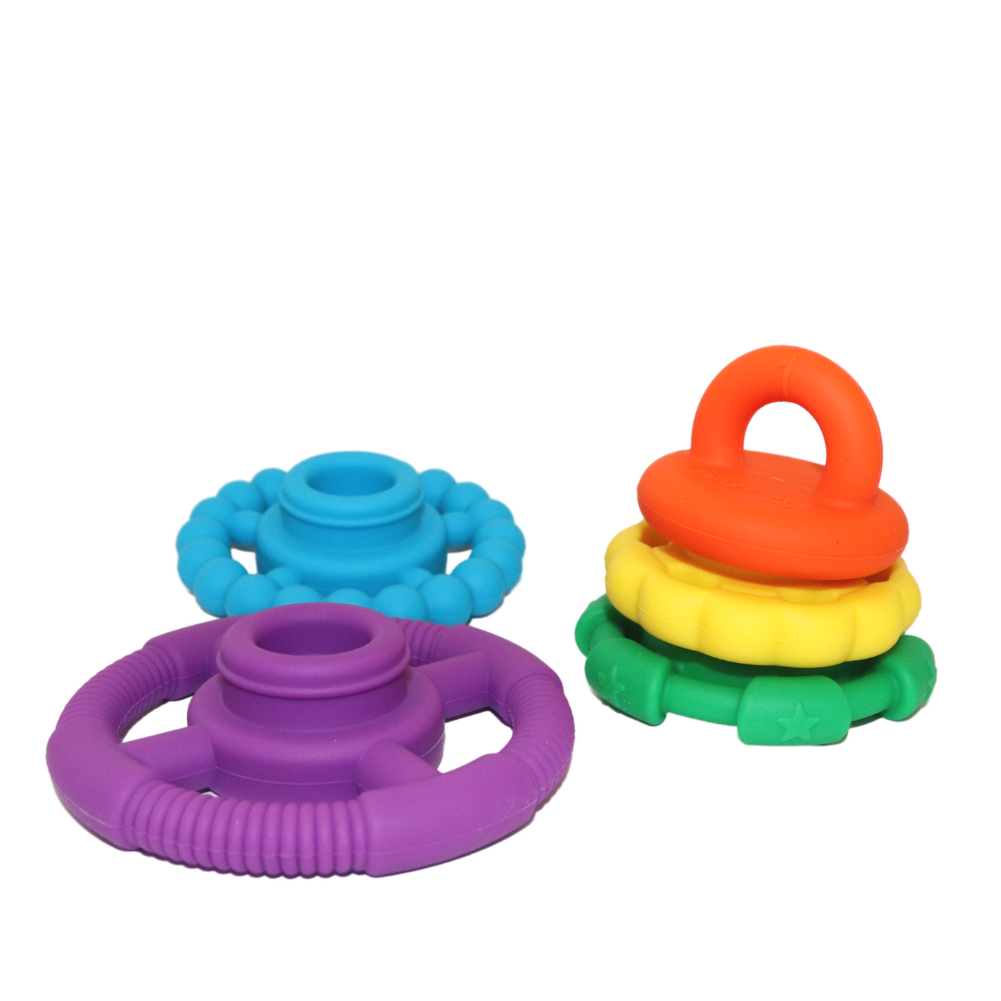 Staflturn & Nagdót - Rainbow Stacker & Teether (4 litir í boði)