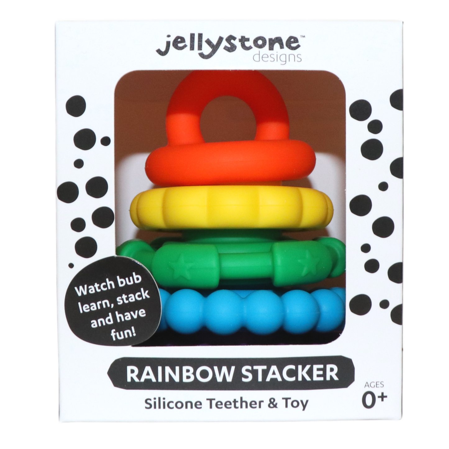 Staflturn & Nagdót - Rainbow Stacker & Teether (4 litir í boði)