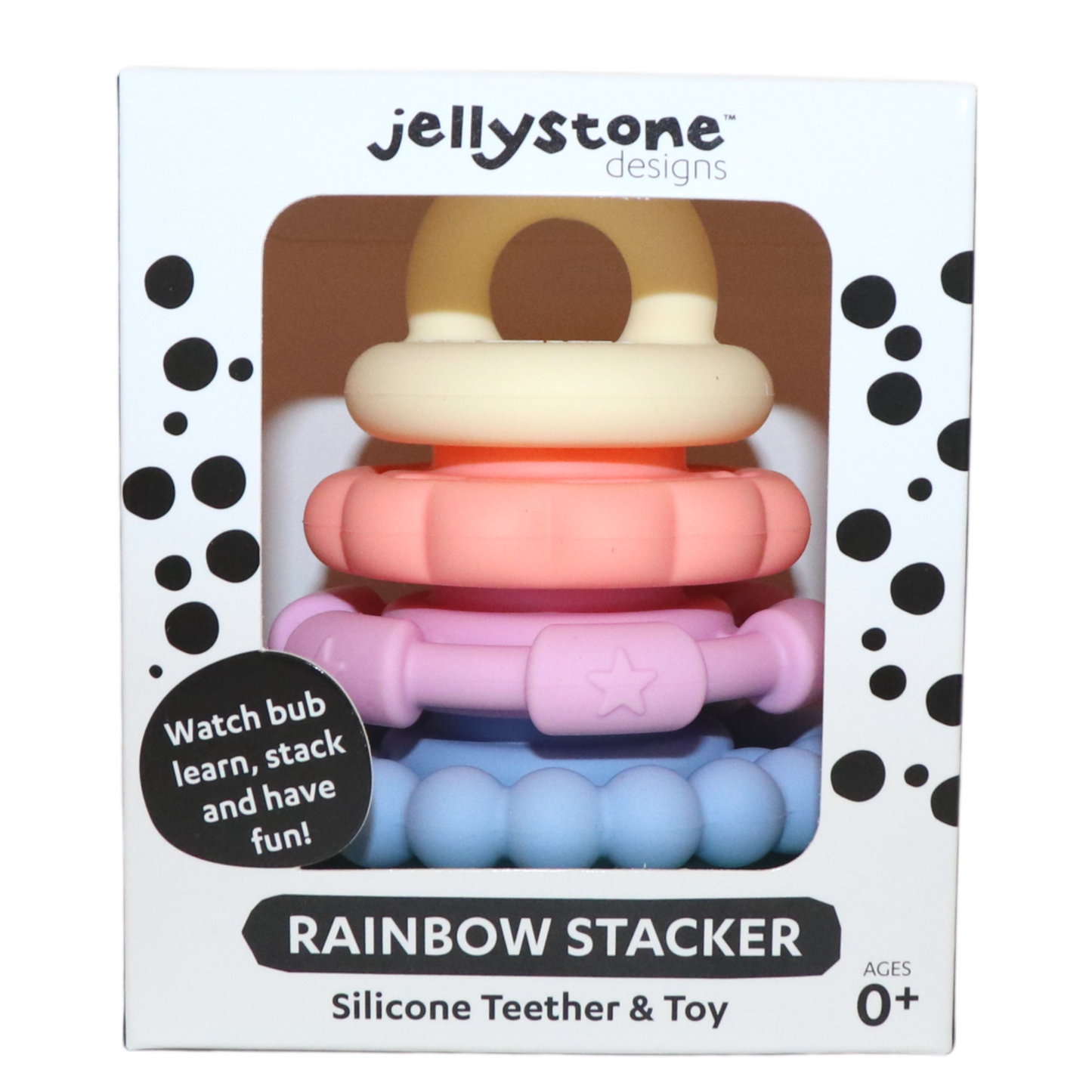 Staflturn & Nagdót - Rainbow Stacker & Teether (4 litir í boði)