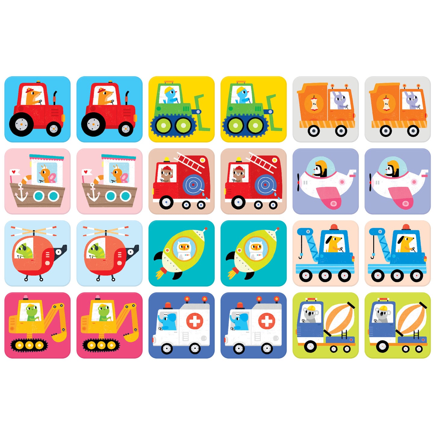 Suuuper Size Spil Memory Game - Vehicles 2+