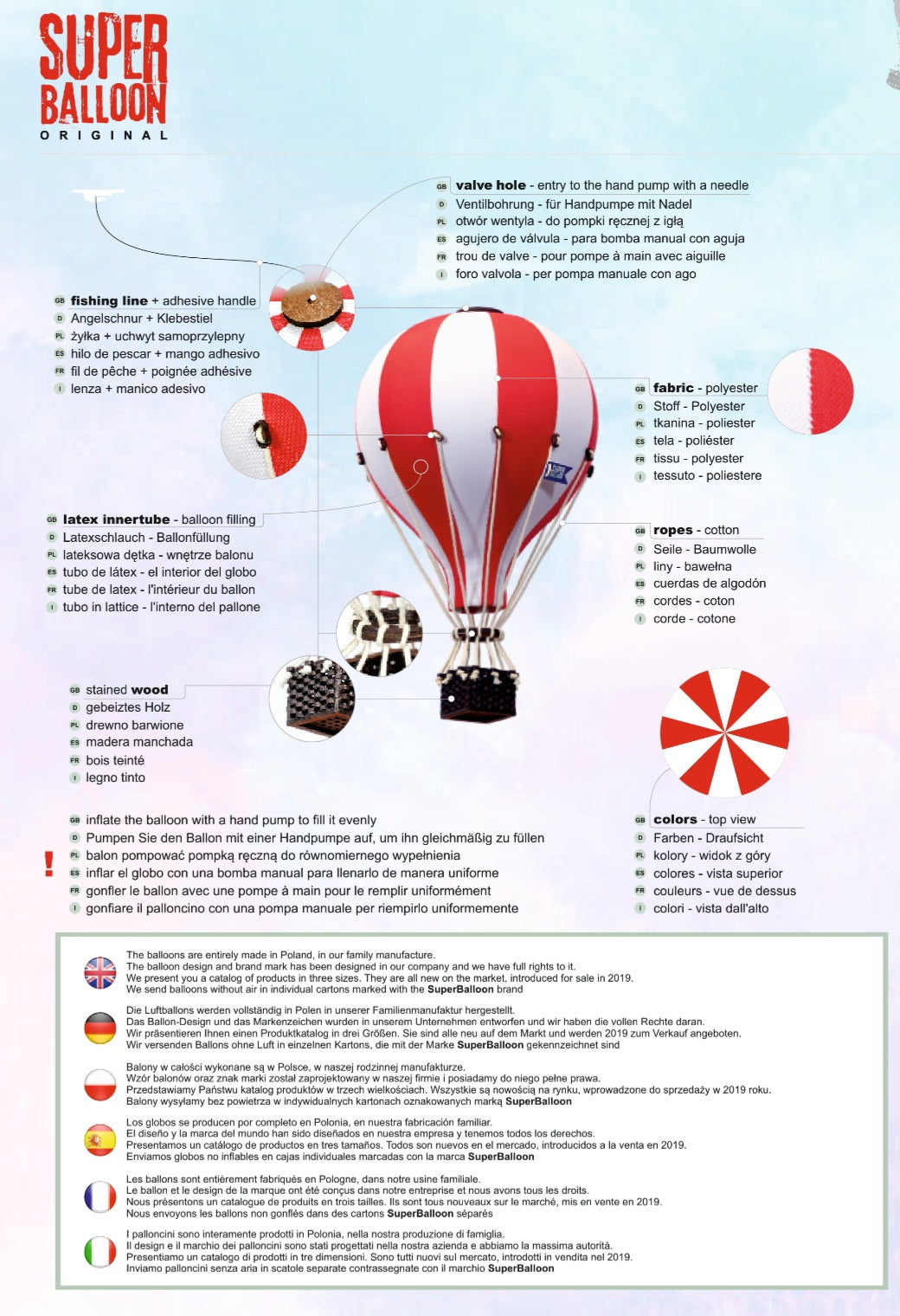 Loftbelgur L - White/Light Gray