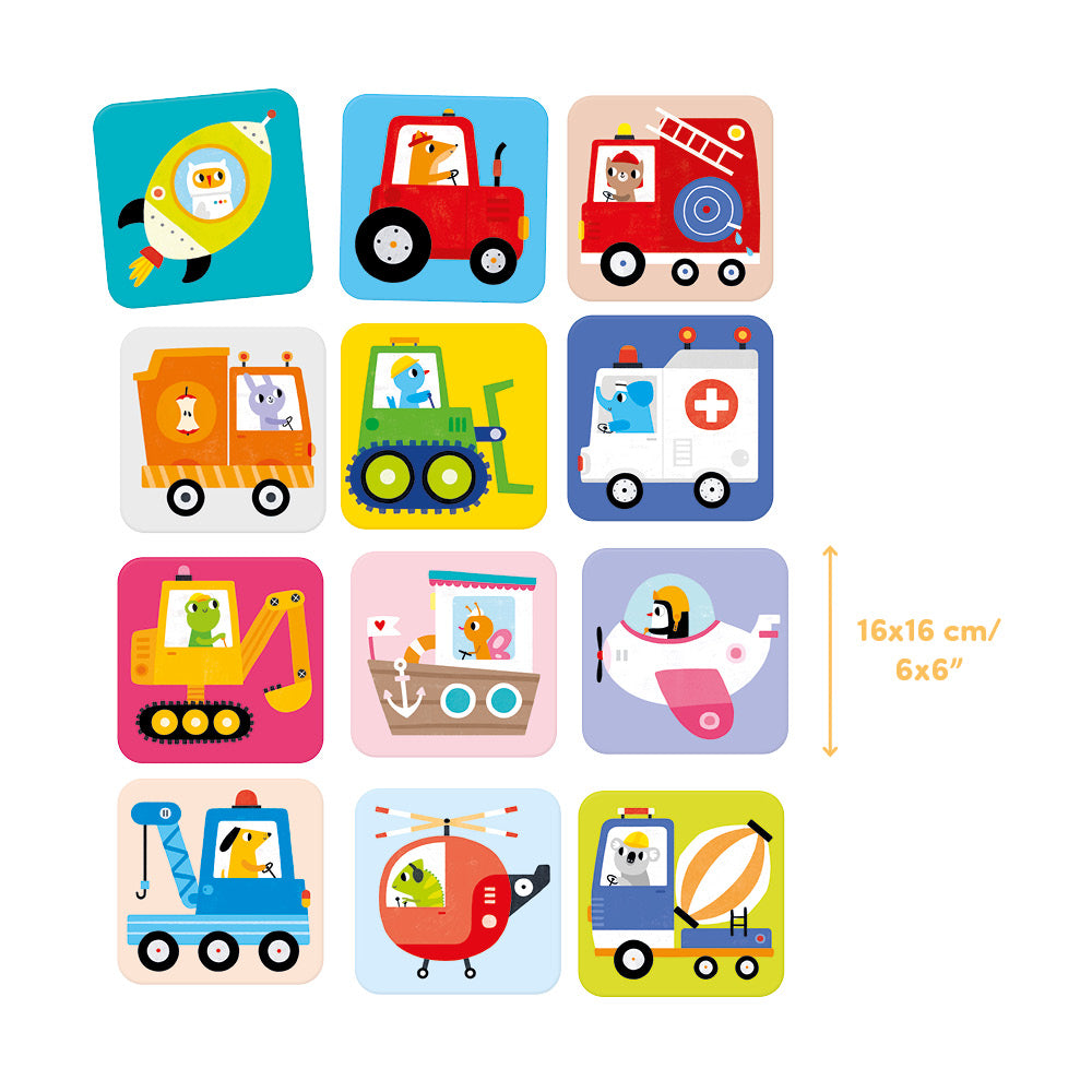 Suuuper Size Spil Memory Game - Vehicles 2+
