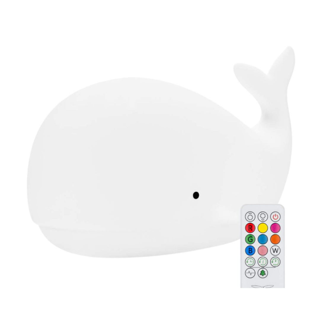 Mjúkur Sílikon Lampi með fjarstýringu - Whale