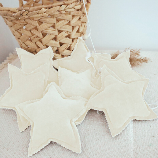 Velvet Star Garland  - Vanilla