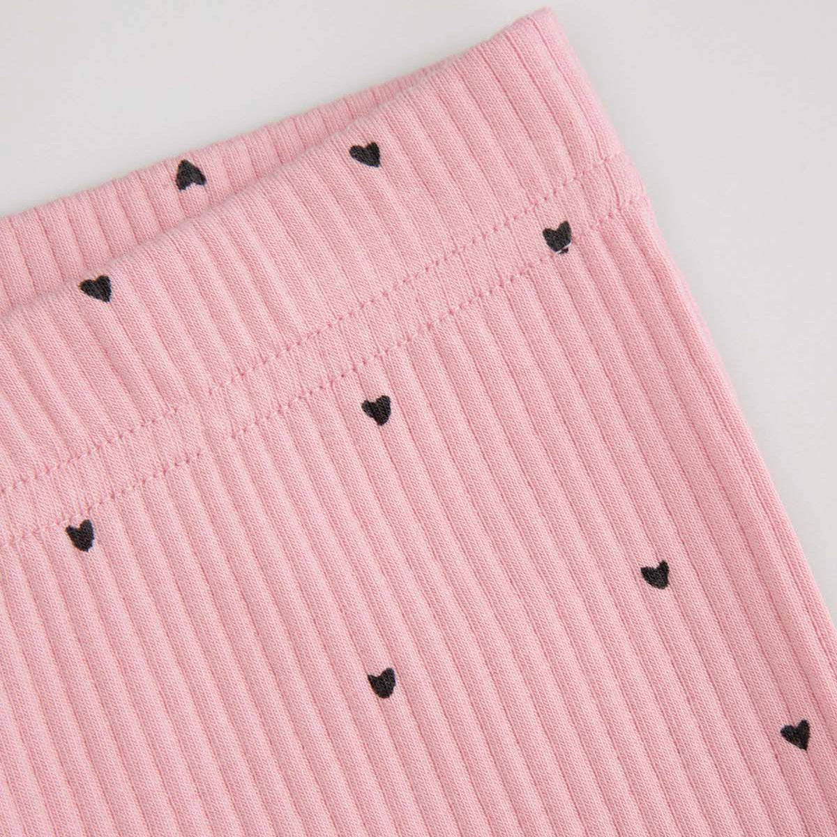 Leggings - Ribbed Pink Heart
