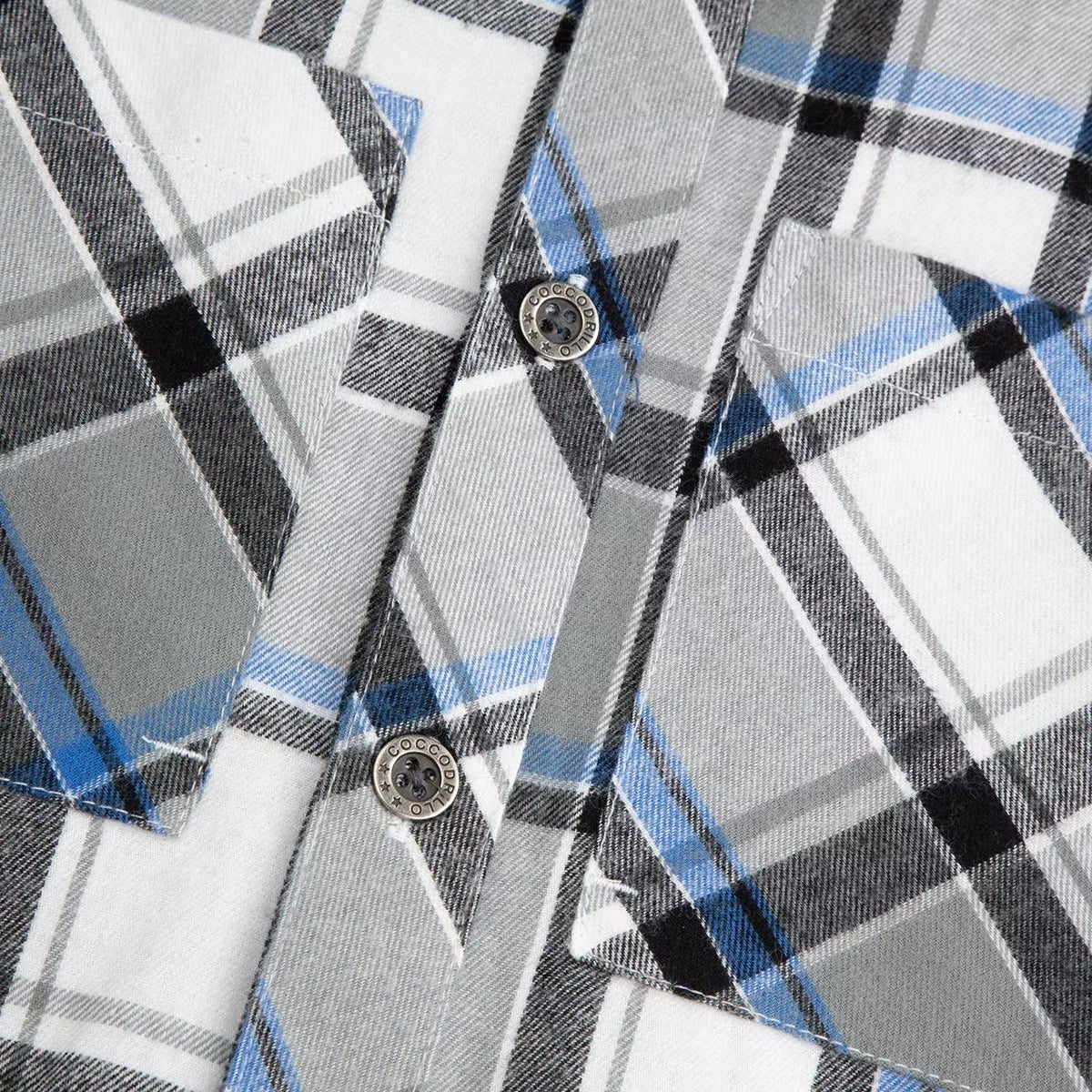 Hneppt Flannel Skyrta - Blue