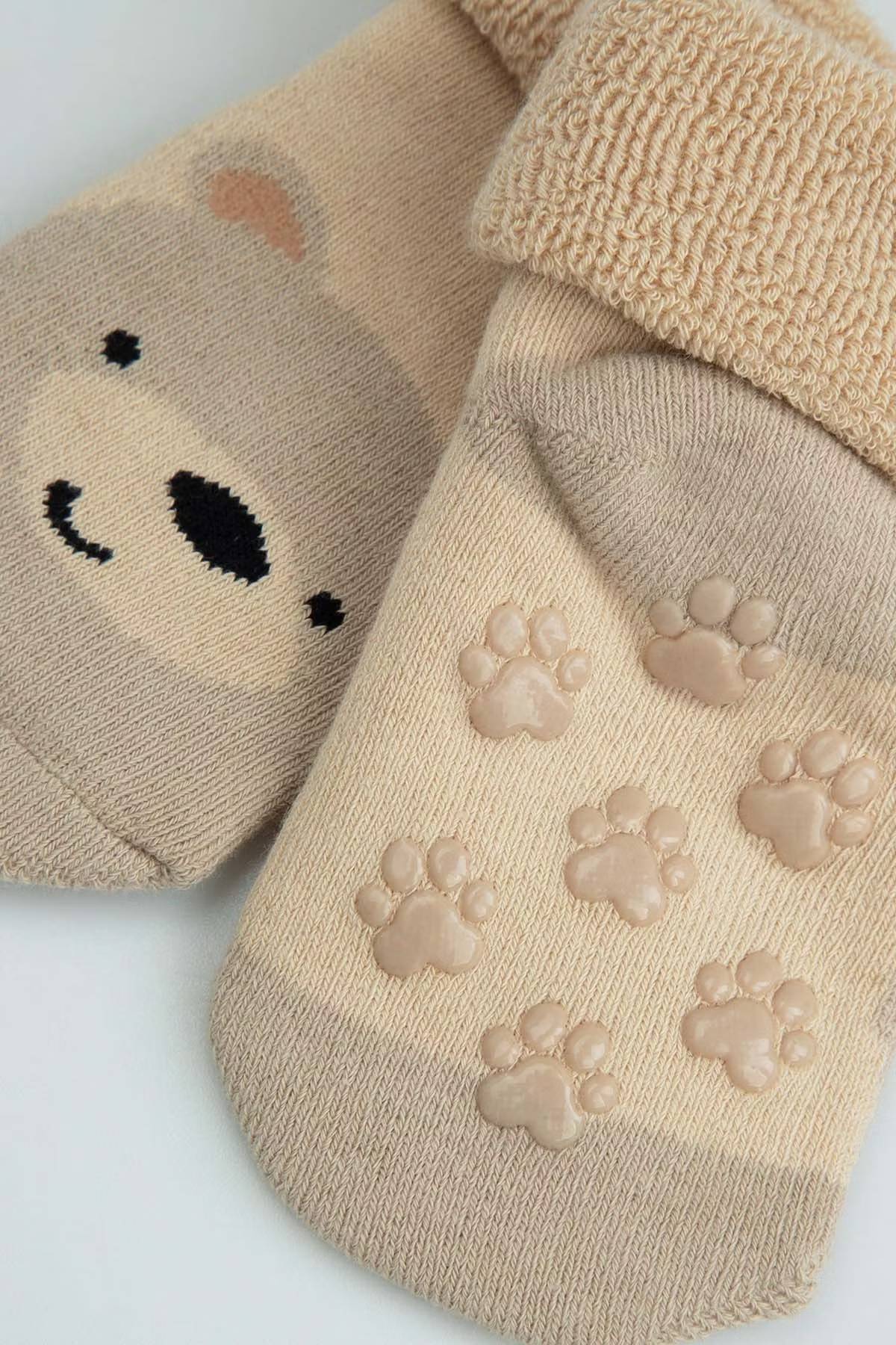 Sokkar með stoppi - Frotte Beige Bear