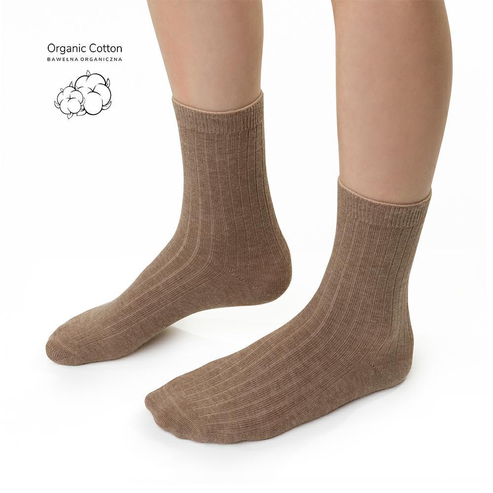 Organic Cotton Sokkar - Ribbed - Brown