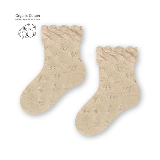 Organic Cotton Ungbarnasokkar - Beige