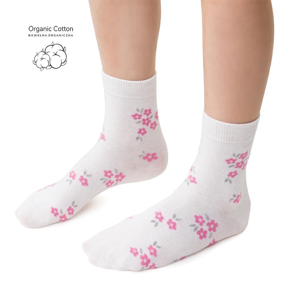 Organic Cotton Sokkar - White Flowers