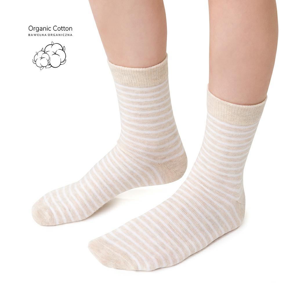 Organic Cotton Sokkar - Beige Stripes
