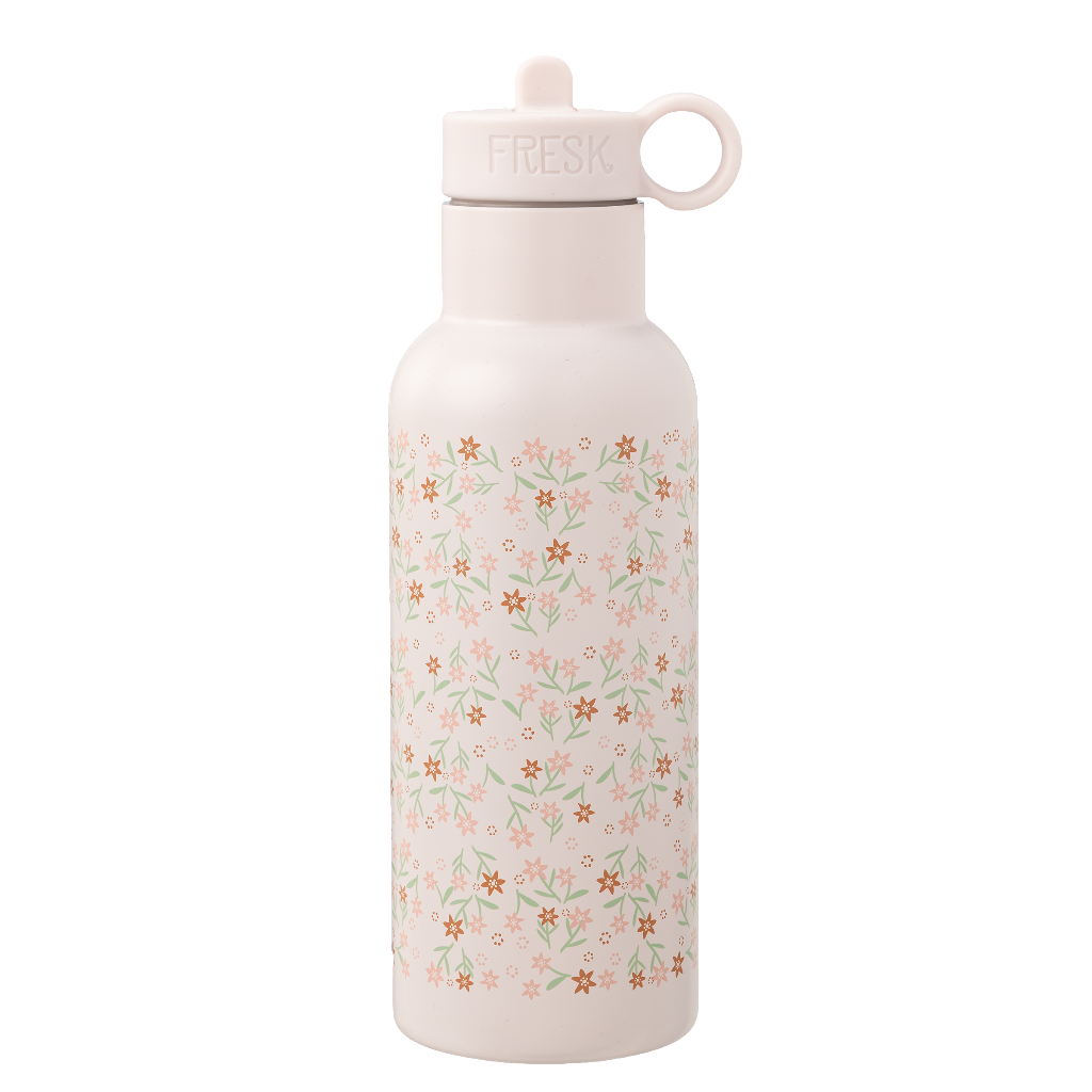 Vatnsbrúsi úr stáli með röri - Garden Flowers 500ml