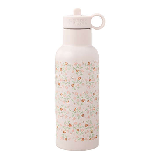 Vatnsbrúsi úr stáli með röri - Garden Flowers 500ml