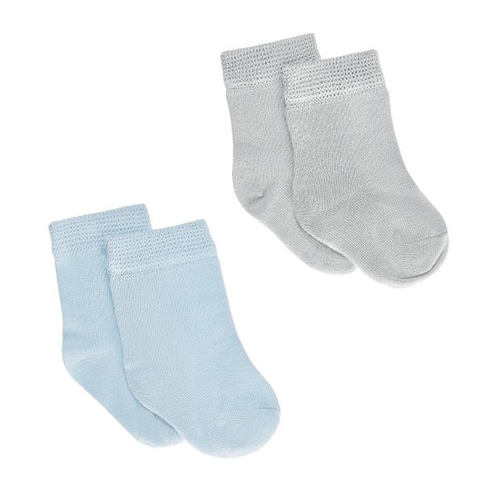 Bambus Ungbarnasokkar 2-pack (Gray Blue)