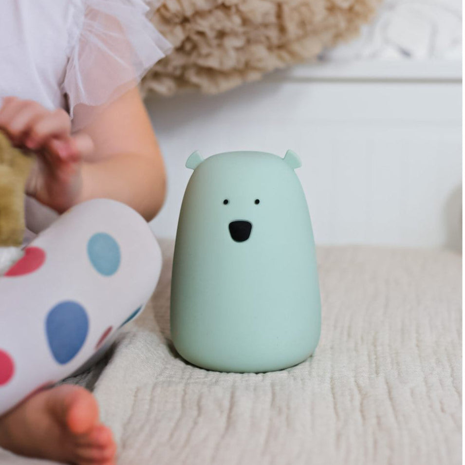 Mjúkur Sílikon Lampi - Bear Green Sage
