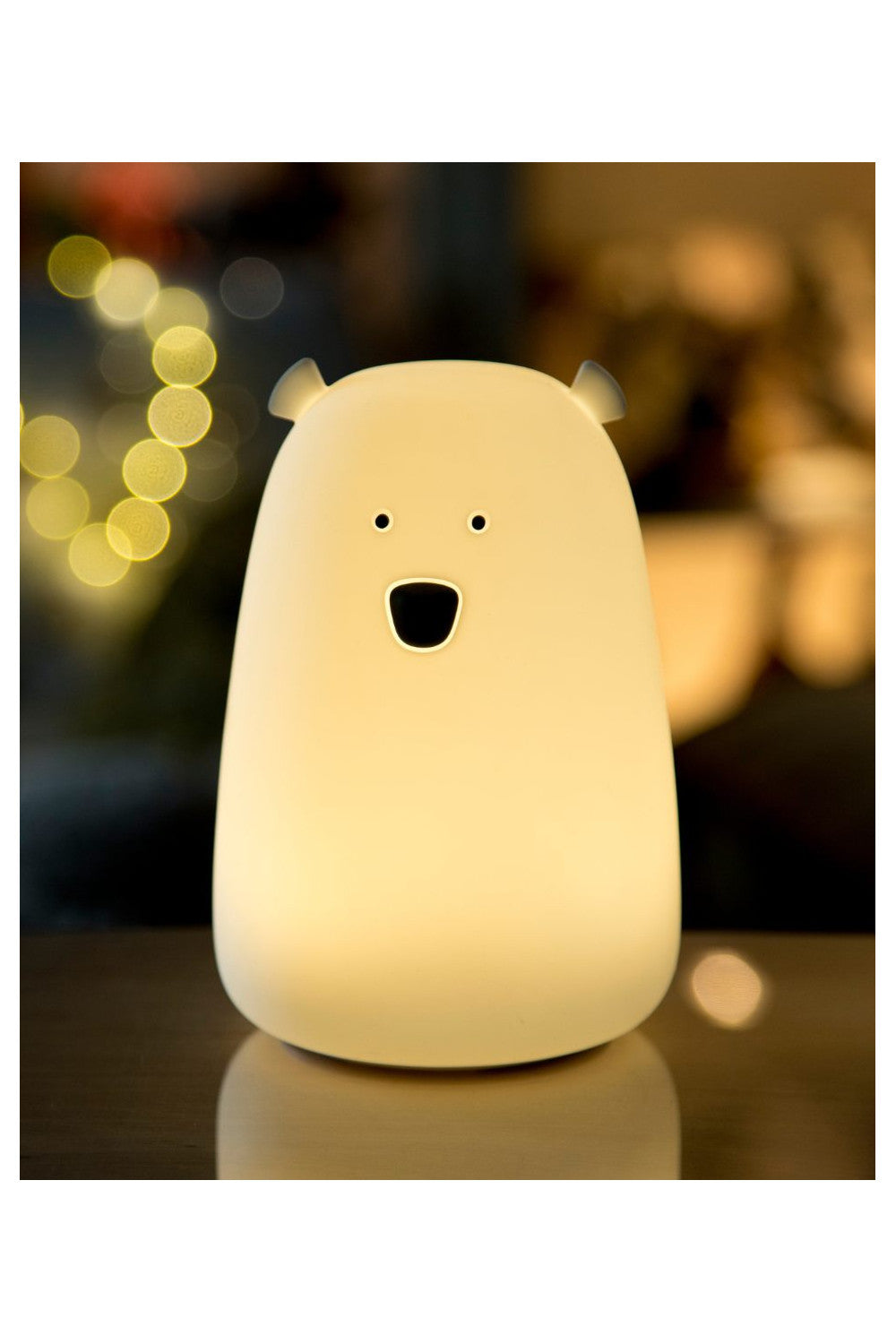 Mjúkur Sílikon Lampi með fjarstýringu - Bear White
