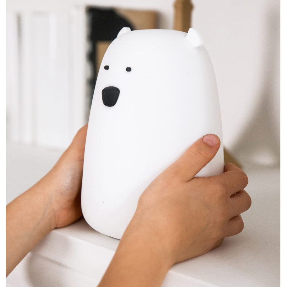 Mjúkur Sílikon Lampi með fjarstýringu - Bear White