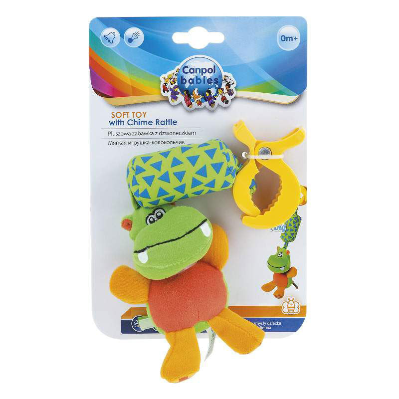 Mjúkt Leikfang - Soft Toy with rattle - Hippo