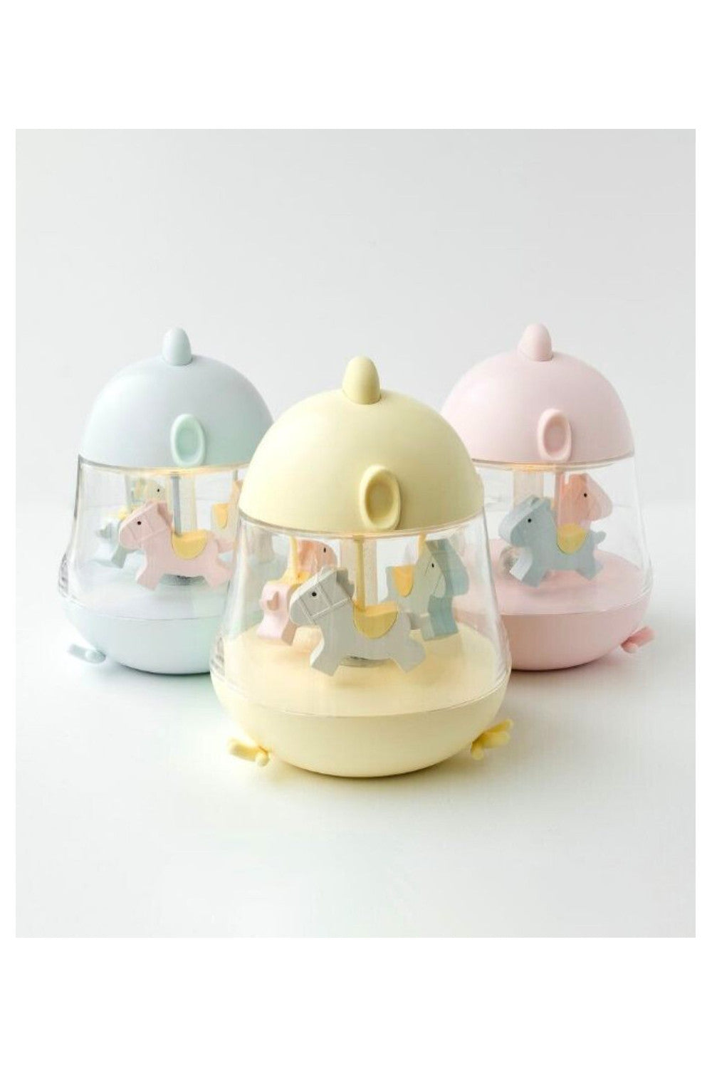 Chicklet Lamp with Carousel Music Box - PInk