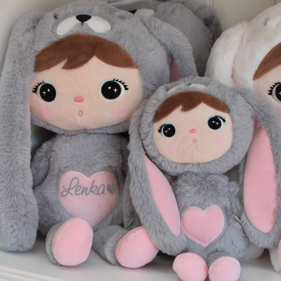 MeToo Gray/Pink Bunny 70cm