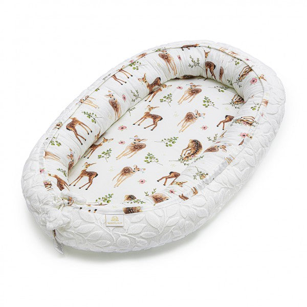 Bambus Ungbarnahreiður Deluxe - White Fawns