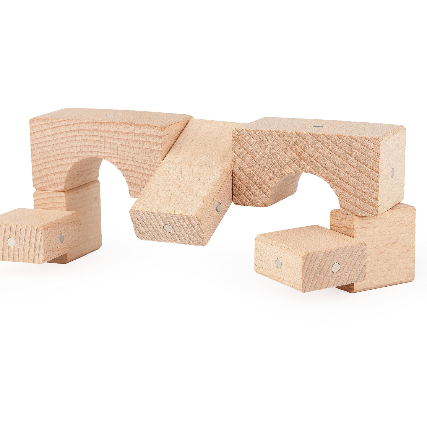 Kooglo Magnetic Trékubbar Mini - 30stk - Natural