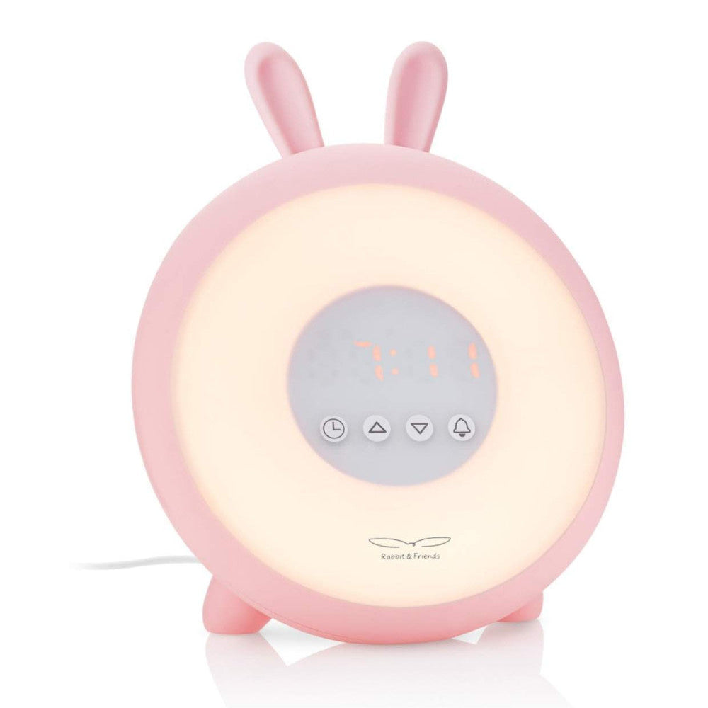 Vekjaraklukka/næturljós Sunrise Wake Up - Bunny Pink