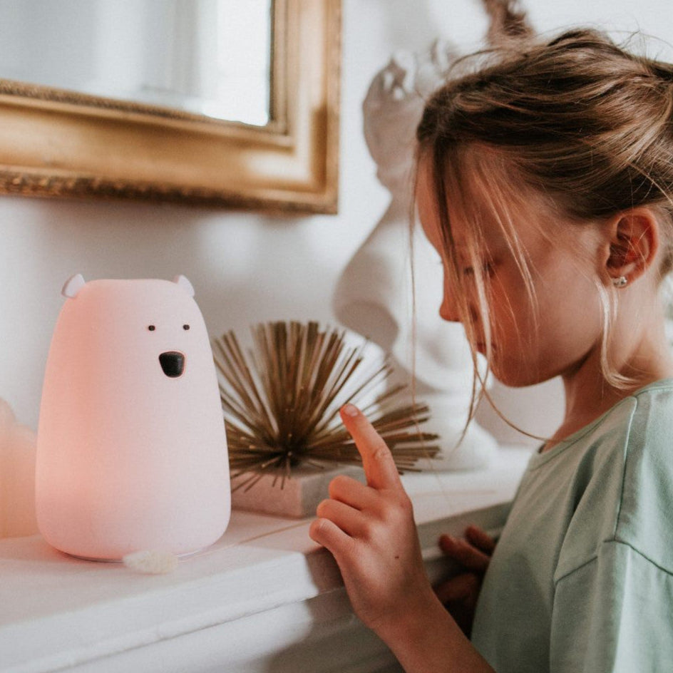 Mjúkur Sílikon Lampi - Bear Pink