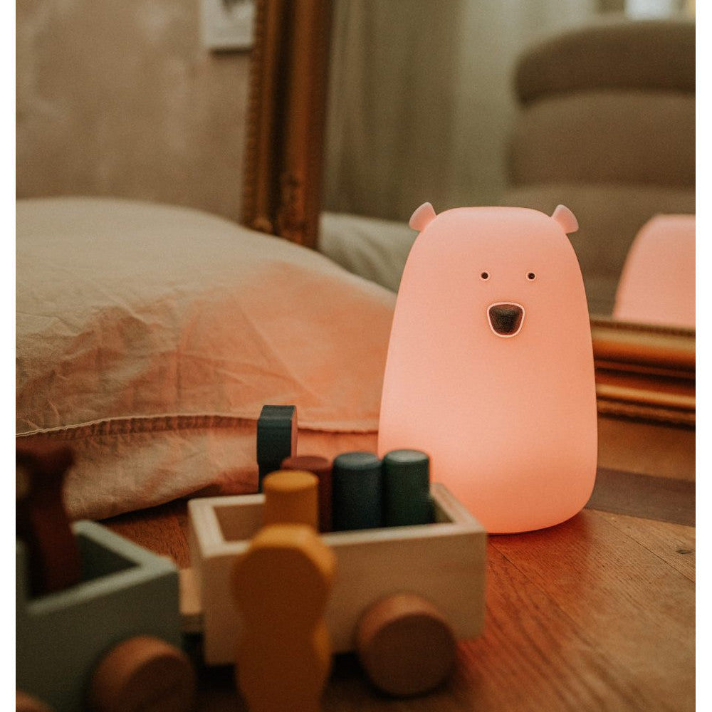 Mjúkur Sílikon Lampi - Bear Pink