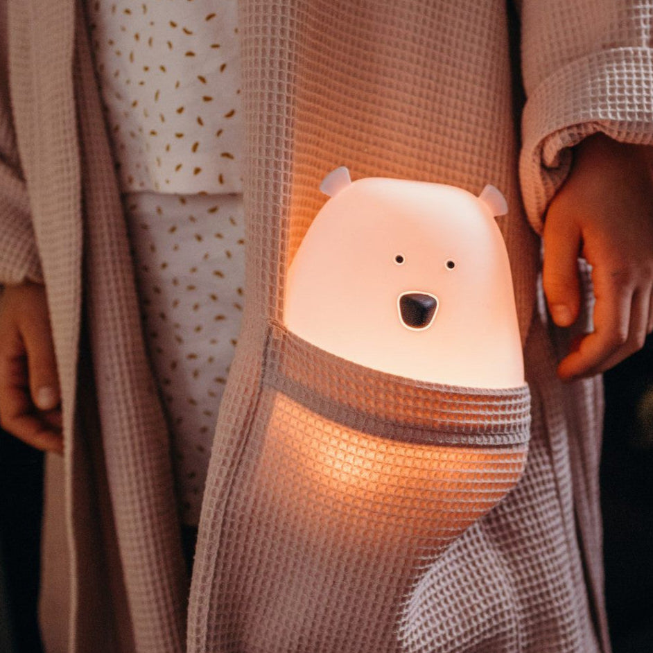 Mjúkur Sílikon Lampi - Bear Pink
