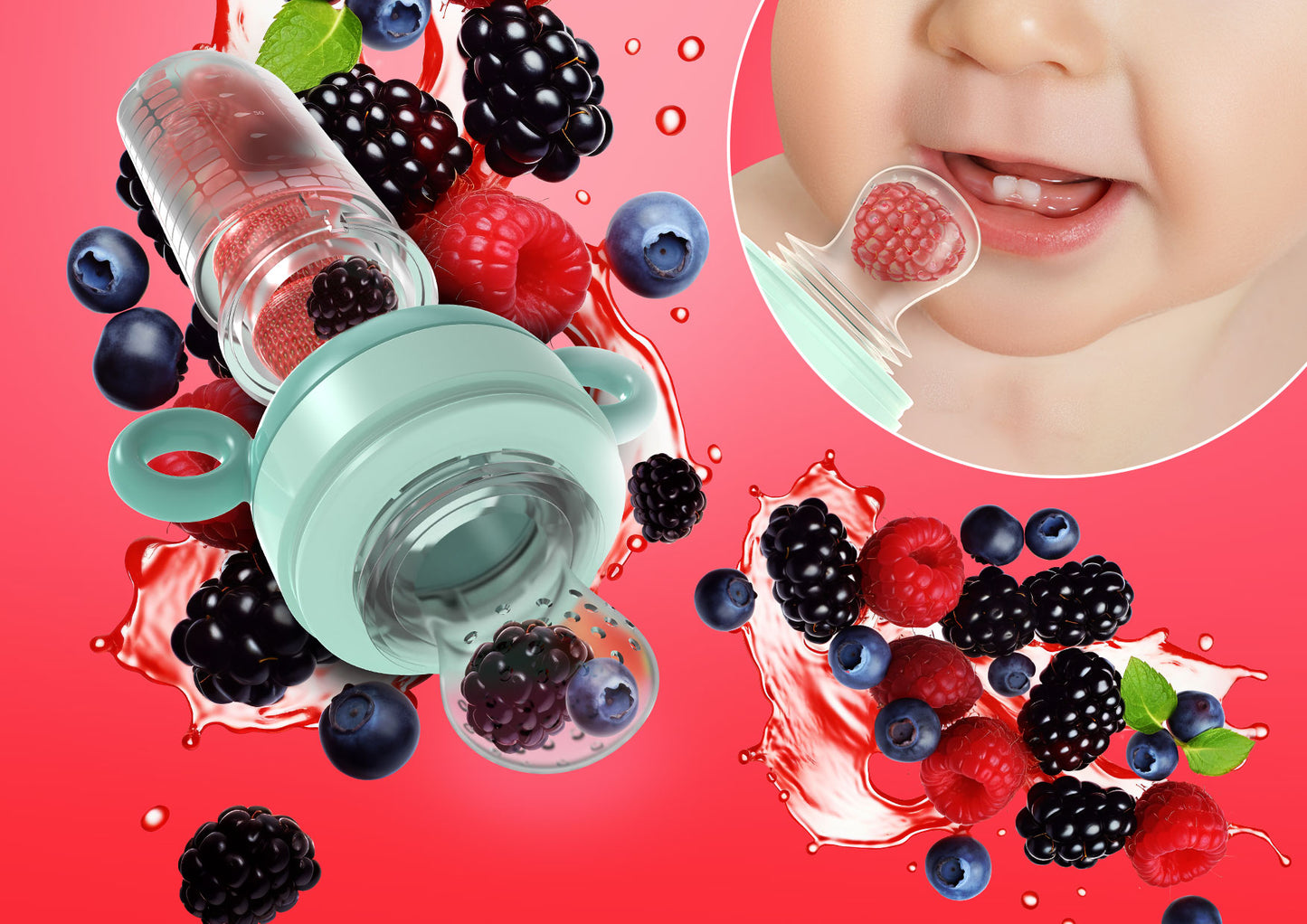 Sílikón ávaxta net með skeið - Neno Gusto