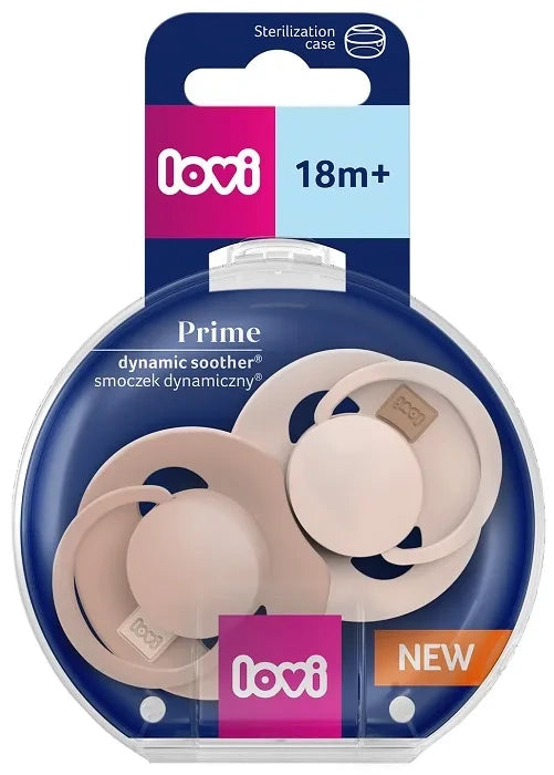 LOVI Prime Sílikon Snuð - 18+ mánaða - Nude/Pink Blush 2 í boxi
