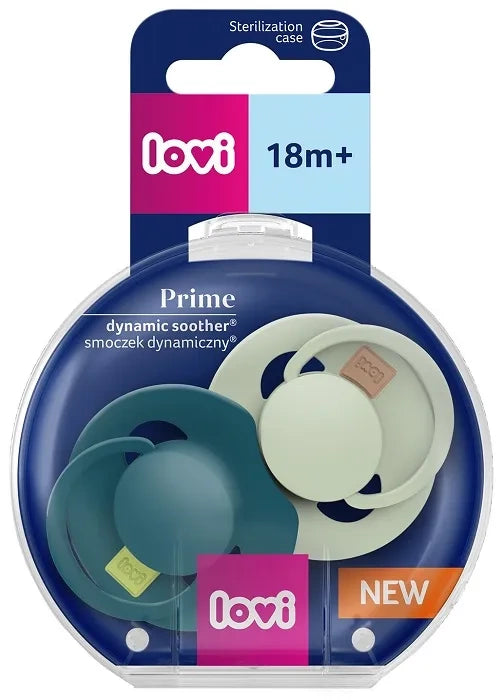 LOVI Prime Sílikon Snuð - 18+ mánaða - Pistachio/Green 2 í boxi