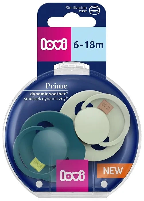 LOVI Prime Sílikon Snuð - 6-18 mánaða - Pistachio/Green 2 í boxi