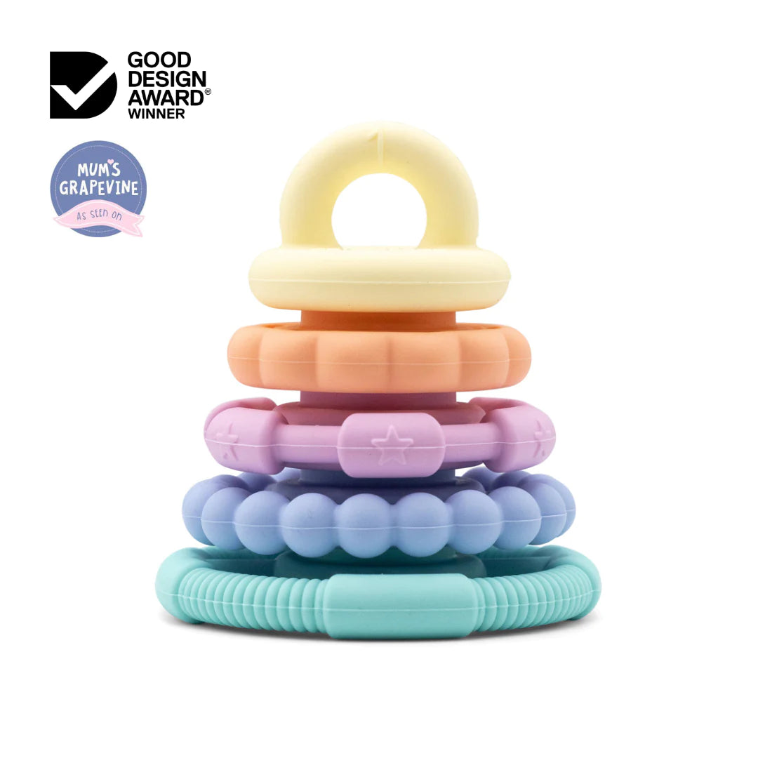 Staflturn & Nagdót - Rainbow Stacker & Teether (4 litir í boði)