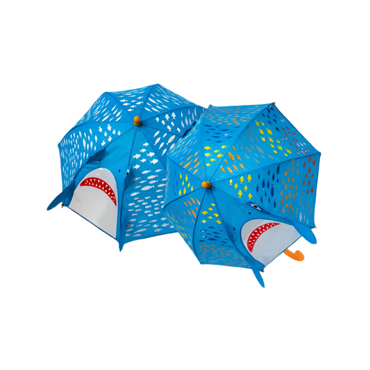 Regnhlíf - Colour Changing 3D Umbrella - Shark