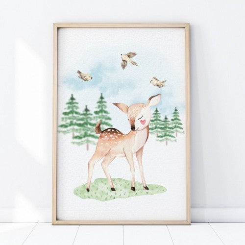 Veggspjald - Deer - stærð 50x70cm