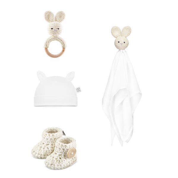 Newborn Gift Box - 4pcs - Bunny Cream