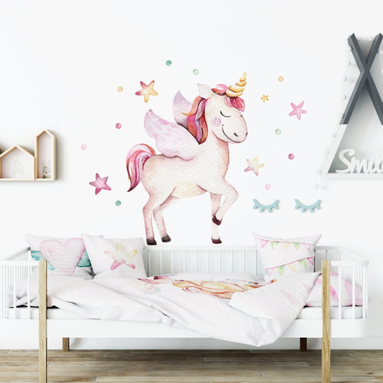 Vegglímmiði - Unicorn with wings XL