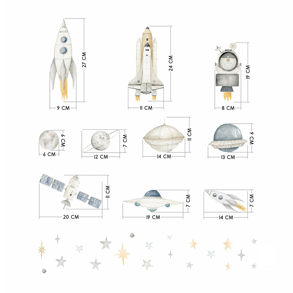 Vegglímmiði - Space Ships Mini
