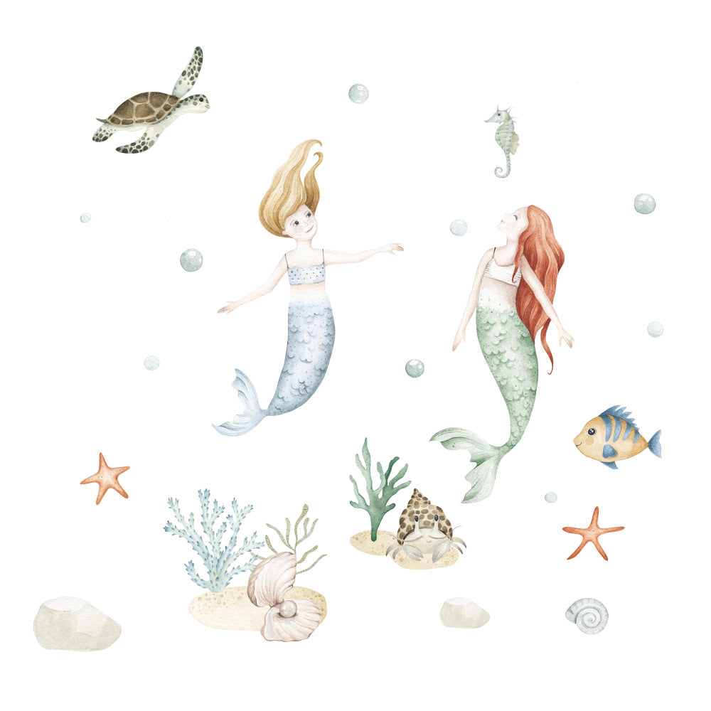 Vegglímmiði - Mermaids Sett