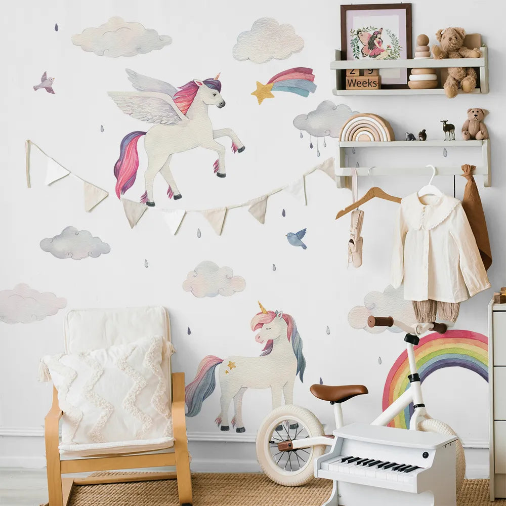 Vegglímmiði - Unicorn and Pegasus