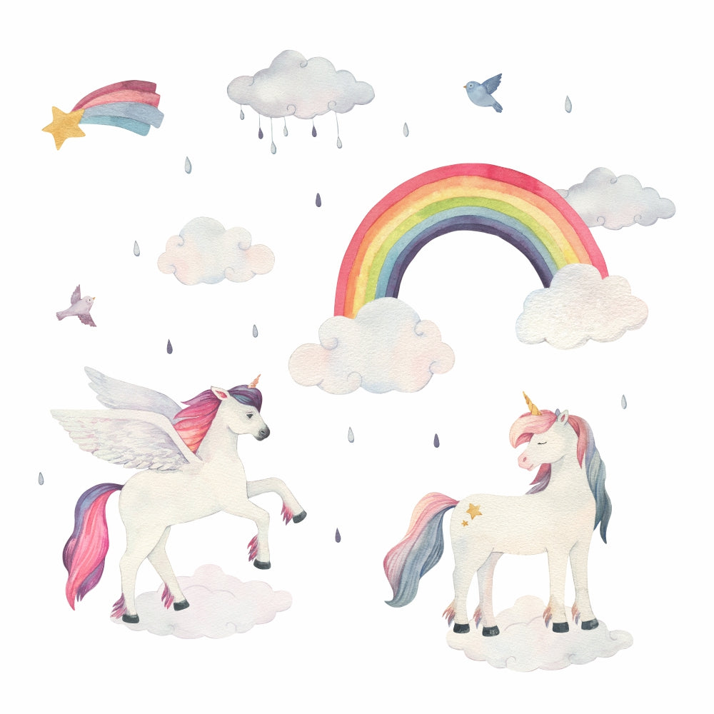 Vegglímmiði - Unicorn and Pegasus